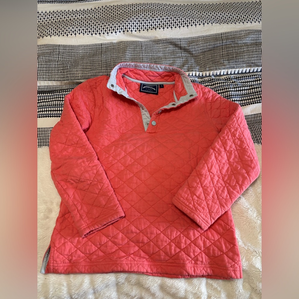 Lauren James coral quilted pullover jacket